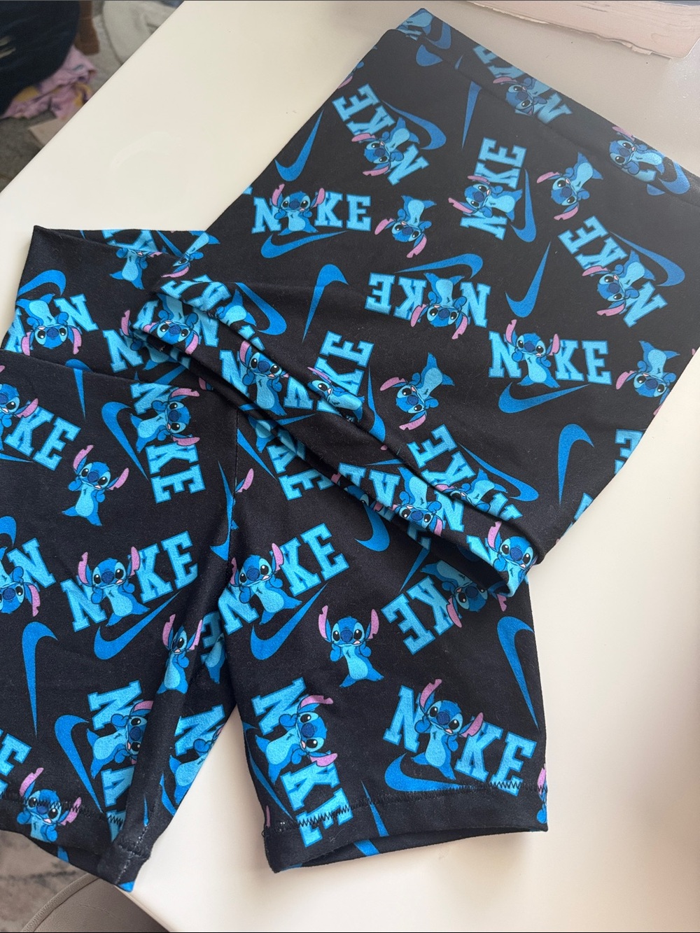 Nike Kids Matching Set in Black and Blue with Stitch Print custom made